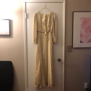 Vintage gold dress with belt